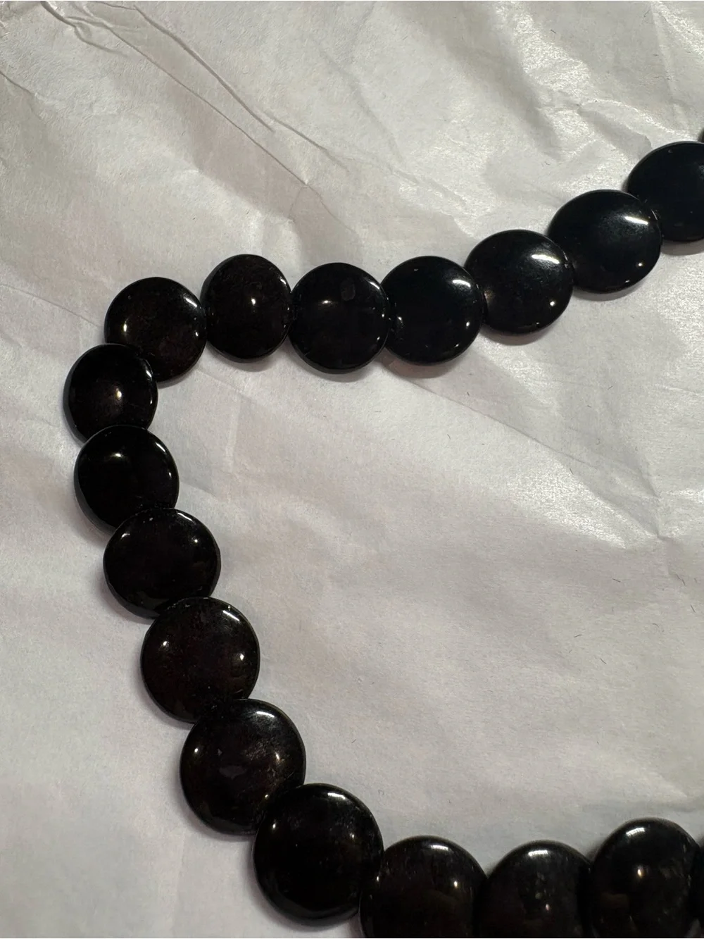 Black Beaded Necklace with Gold Clasp - Women Jewelry